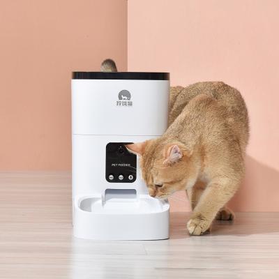 China Auto In Running Camera Pet Driver Cat Dog Luxury Bowl Feeder 4L Remote Smart Auto Pet Food Dispenser Phone App for sale