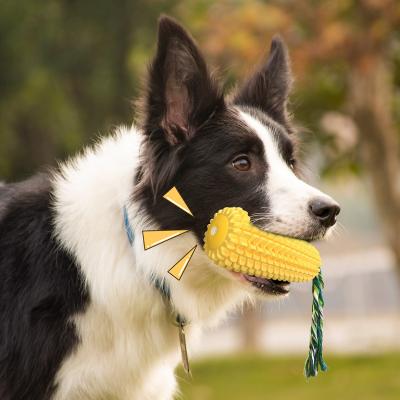 China Viable Top Selling Corn Toy Dog Teeth Brush Toy TPR Food Grade Chew Squeaky Toy For Dogs for sale