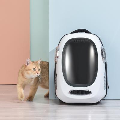 China Pet Cat Backpack APP Control Breathable Automatic Adjustable Pet Carrier Outdoor Smart Cage For Cats Dogs With Air Circulation System for sale