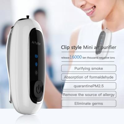 China Personal Portable Usb Mini Necklace Clip Wearable Air Scrubber Negatitive Ion Emitting Hot Sale Men Southeast Asia for sale