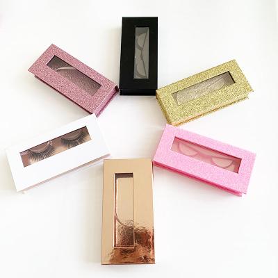 China Factory Magnetic Hot Sale Empty Wnidow Case Rose Gold Blue Eyelash Packaging Box Bulk Printing for sale