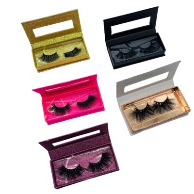 China Wnidow Case Magnetic Hand Make Look Good Quality Black Luxury Plain 100 Eyelashes Pack Box for sale