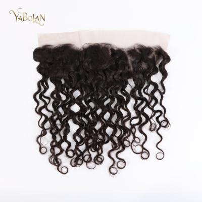 China Best Selling Small Knots Virgin Hair Italian Curly 13x4 Italian Swiss Lace Headband Unprocessed Lace Headband With Only Knots 134PWIC for sale