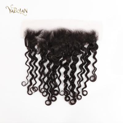 China Pre Plucked Italian Virgin Hair Invisible Lace Headband 13x4 HD Curly Lace Headband With Single Knots 134HDIC for sale