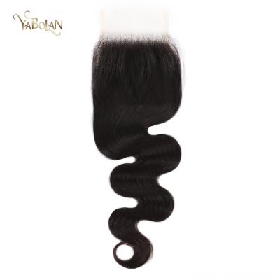 China Hot Sale Virgin Hair Lace Closure Small Body Wave 4x4 HD Knots Lace Up Closure With Only Knots 44HDBW for sale