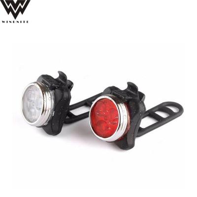 China Warning for Safety Light White and Red USB Rechargeable Bike Bicycle Light Rear Front and Rear Light Set for sale