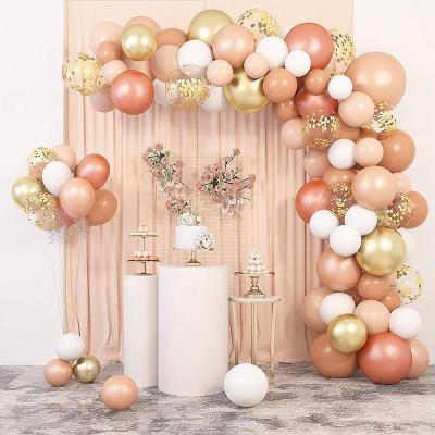 China Eco-friendly Wholesale Pink Decoration Girl Wedding Kit Arch Balloons Metallic Balloons Birthday Party Arches Set Balloons Garland Set for sale