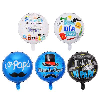 China Super New feliz 18inch Diameter Dad Foil Balloons Spanish Super Father's Day Party Supplies Eco-Friendly Foil Toys Birthday Party Decorations Air Globo for sale