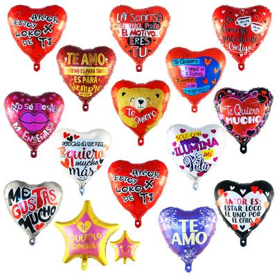 China 2022 new 18 inch te AMO spanish heart foil globos eco-friendly i love you for wedding party decoration globos in bulk for sale