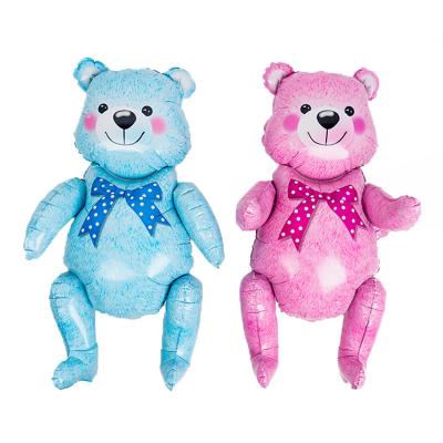 China New animal eco-friendly layout decoration animal wholesale foil balloon bear cartoon diamond 3d combination bear foil for sale