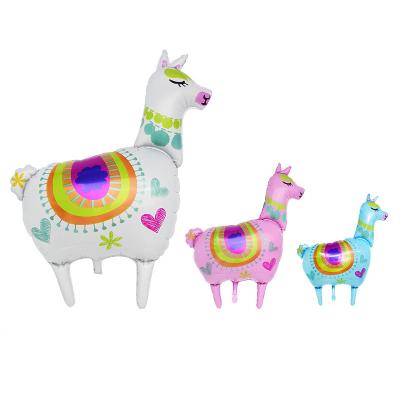 China New Eco-friendly Wholesale Walking Aluminum Foil Balloon Alpaca Pet Movie Balloon Birthday Party Toy Alpaca Foil Balloon for sale