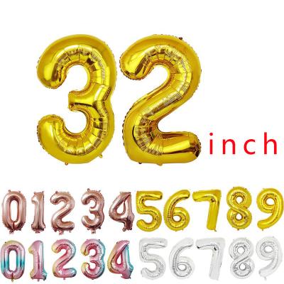 China High Quality Eco-friendly Foil Balloons Numbers 32 Inch Giant Helium Balloon Baby Shower Birthday Party Wedding Decoration Balloon Numbers for sale