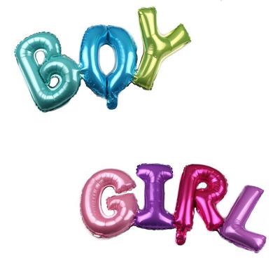 China Eco-Friendly Polymer Factory Direct Single Boy and Girl Alphabet Letters Balloon Mylar Foil Balloons for Baby Shower Party Decoration for sale