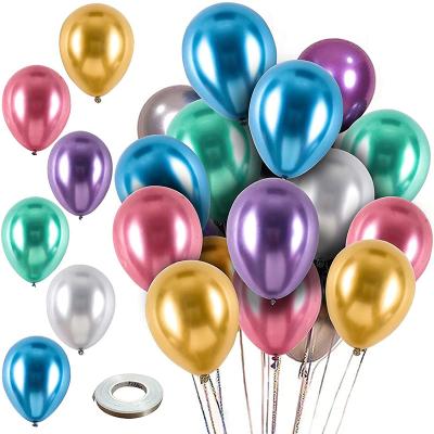 China Wholesale 12inch 50 Pcs Chrome Latex Helium Balloons Party Multi Size Shiny Metallic Pearlescent Eco-friendly Decoration Multicolor Balloons for sale