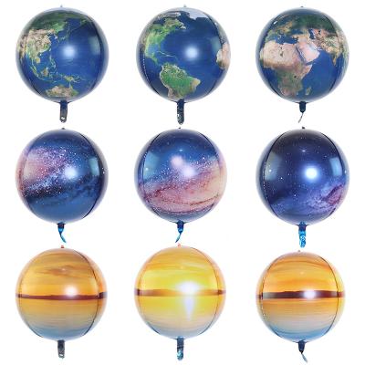 China New 22 Inch Eco-Friendly 4D Round Ball Planet Earth Foil Balloon For Astronaut Birthdays Party Decorations for sale