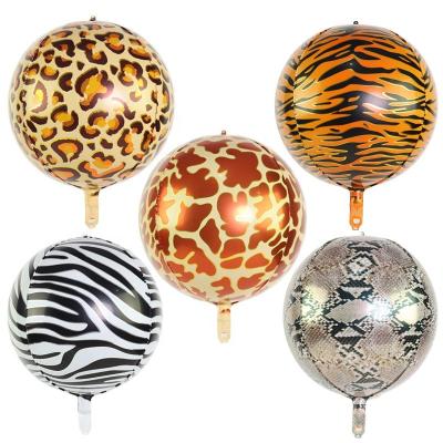 China Factory Direct 4D Printing Ball Python Cheetah Giraffe Animal Foil Balloons Eco-friendly For Jungle Theme Birthday Party for sale