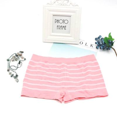 China Factory Custom QUICK DRY Elastic Underwear For Girls Girls Solid Seamless Boxers For Girls With Striped Trim for sale