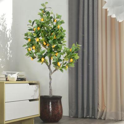 China New Style Garden Lemon Tree Bonsai Decoration Natural Tree Indoor Artificial Touch Plants For Hotel Decoration for sale