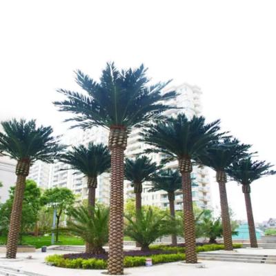 China Realistic Wholesale Artificial Large Trees Canary Yellow Palm Tree For Outdoor Garden Project Decoration for sale