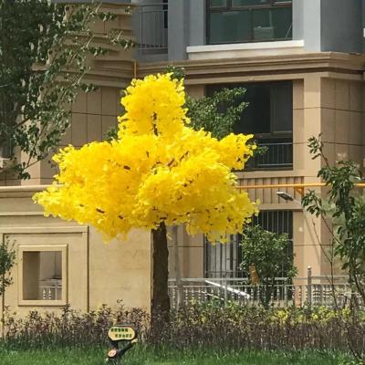 China Beautiful Colorful Artificial Tree Indoor Yellow Ginkgo Decorative Trees For Holiday Festival for sale