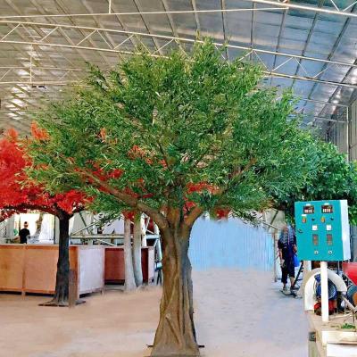 China Colorful Artificial Olive Tree Customized Beautiful Plant Trunk Fiberglass Tree Artificial Landscape Decoration for sale