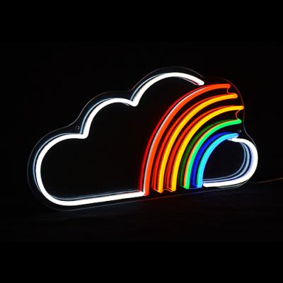 China White Led Buildings Cloud Led Neon Sign, Lightning Cloud Neon Sign, White Neon Wall Light for sale