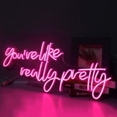 China Hot Selling Acrylic Neon Sign Home Decor LED Buildings Neon Light Pink Sign Custom Letters for sale