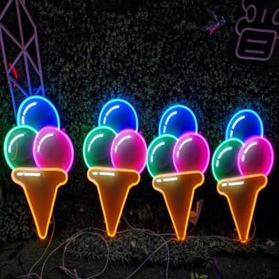 China Factory Buildings LED Signs Wholesale Decorative Room Vintage Ice Cream Acrylic Neon Sign Custom Light For Home for sale