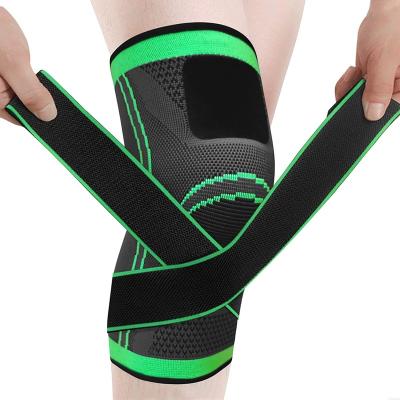 China Adjustable Elasticity Safety Knee Compression Sleeve Support Breathable Running Knee Brace With Removable Strap for sale