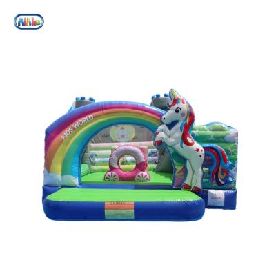 China Commercial inflatable party water slide for kids bouncers jumping castles slide combo inflatable unicorn for party for sale