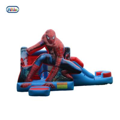 China Outdoor Commercial Inflatable Bouncer Spiderman Spider-Man Water Castle Bouncy Jumping House With Slide For Kids And A for sale