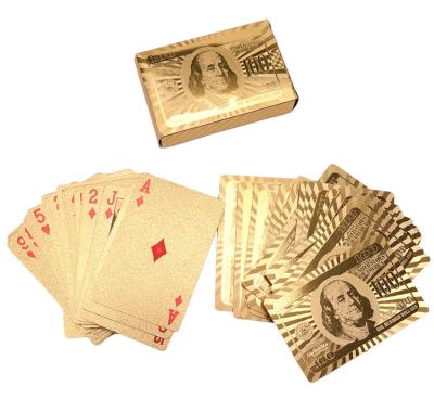 China Waterproof Golden Plastic Game Poker Table Cards Playing Cards Poker Set for sale