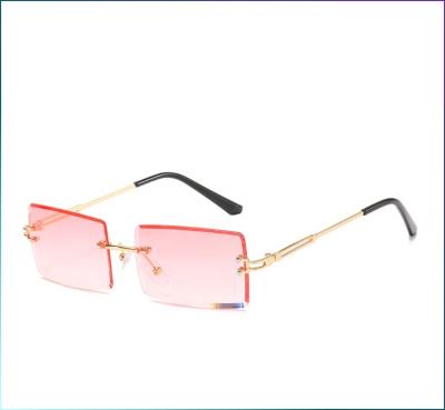 China Vintage Chasma Ladies Square Rimless Rectangle Sun Glass Women Men Frameless Spec. small shading fashion sunglasses chashma sunglasses for sale