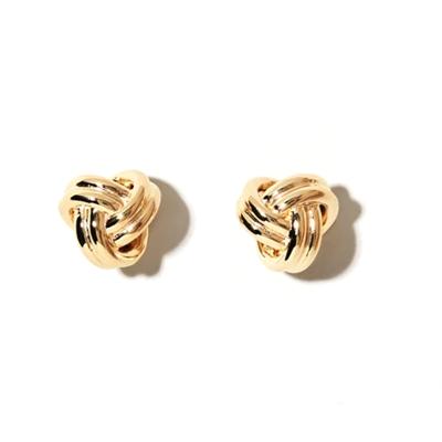 China FASHIONABLE Hot Selling Silver 925 18k Gold Plated Smooth Twisted Flower Stud Earrings for sale