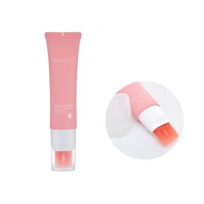 China Empty Custom Skin Care Packaging Oval Face Cream Cosmetic Plastic Tube Packaging With Soft Silica Gel Brush Applicator for sale