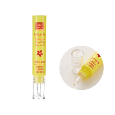 China Skin Care Cosmetic Packaging 10g 15g 25g Empty Repair Essence Gel Liquid Tube Tube With Long Clear Beak Dropper Applicator for sale