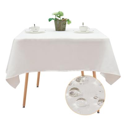 China Best Seller Waterproof JP USA Europe Square Rectangle Round Wedding Tablecloth White Satin Table Cloth for sale