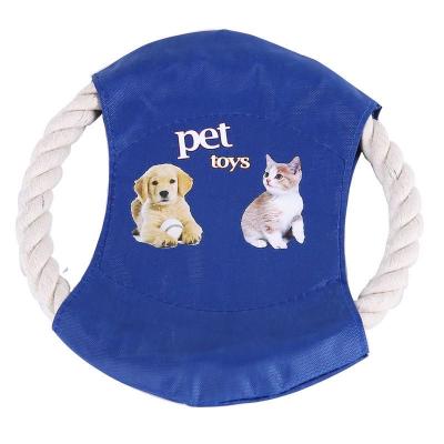 China Viable Custom Logo Dog Cotton Rope Flying Disc Toy for sale