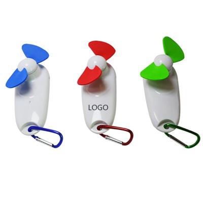 China Hotel Mini Fan with LED Light and Carabiner for sale