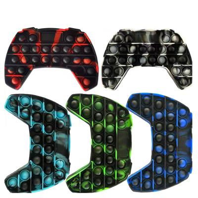 China Relieve Stress PS5 Controller Gamepad Tie Dye Lift Up Simple Bouncing Toy Adult Antistress Hand Push Bubble Pop Bubbles Sensory KidToys for sale