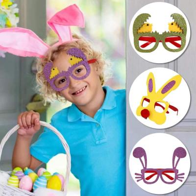 China PS+Non-woven Fabric Easter Party Glass Non-woven Fabric Easter Egg Glasses Chick Eyeglasses Egg Hunt Eyewear For Kids for sale