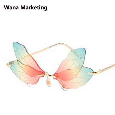 China Shiny Fashion Butterfly Wings Prom Event Party Sunglasses 2021 New for sale