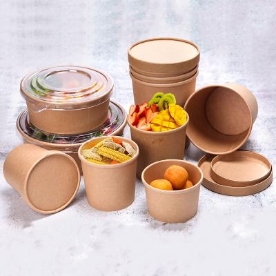 China Custom Disposable Recyclable Paper Packaging Containers Food Lunch Box Container Take Out Bowls for sale