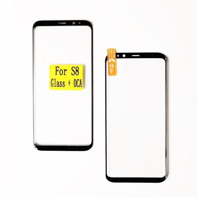 China Original Wholesale Mobile Screen Repair KULI Factory Touch Edge Scam Curved Glass Lens Cover With OCA Front Screen Replacement For Samsung S8 S8+ for sale