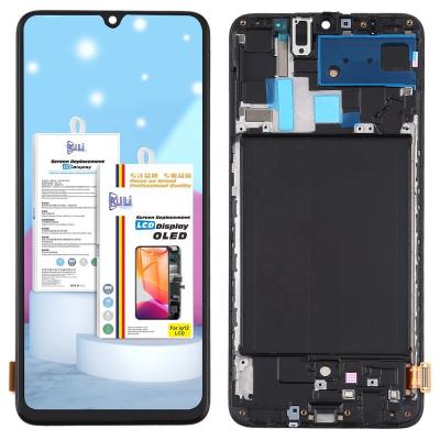 China Replace damaged phone parts KULI factory direct sale lcd assembly for Samsung A70 HD curved surface display mobile outer glass lcd with frame for sale