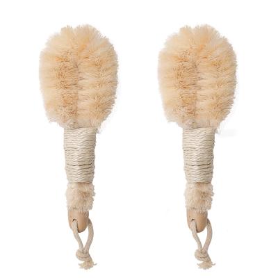 China Sustainable Hot Sale Hemp Rope Tampico Fiber Wash Sweeps Sisal Kitchen Dish Wooden Cleaning Brush for sale