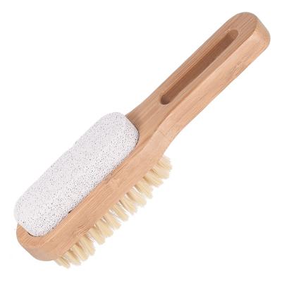 China COZIHOME Polishing Foot 2 in1 Brush Cleaning Brush Natural Animal Body High Quality Viable Bamboo Warm Bristle for Shower for sale