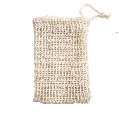 China Recyclable Eco-friendly Natural Exfoliating Soap Saver Mesh Pouch Sisal Soap Bag for sale