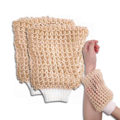 China All Natural Natural Sisal Body Bath Gloves Exfoliating Showering Bathing Gloves for sale