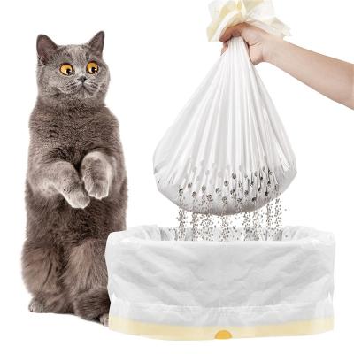 China Cat Litter Bags Stocked 7 Pcs Sifting Trash Liner, Drawstring Cat Litter Box Liners Clean Garbage Bags, Cat Litter Box Liners for sale